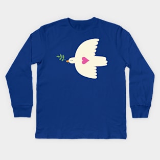 Dove of Peace - cute graphic by Cecca Designs Kids Long Sleeve T-Shirt